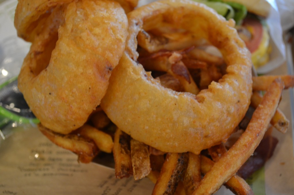 I ordered the Cry & Fries which is onion rings and fresh cut fries.